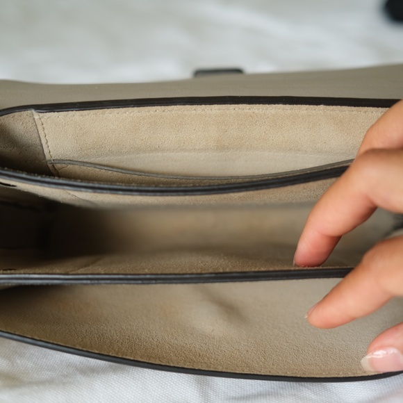 Chloe Faye Crossbody Shoulder Bag Calfskin Grey Leather + Grey Suede - Picture 5 of 8